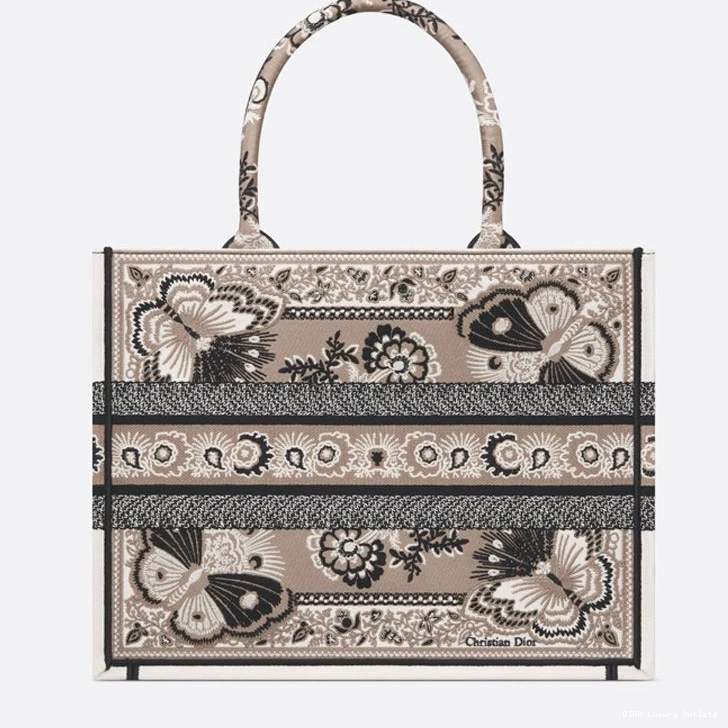 Cheap Book Bandana Butterfly Dior Tote Motif Beige Canvas 0729 Luxury